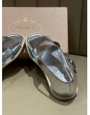 (PRE OWNED) PRADA SILVER SANDAL 