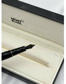MONTBLANC MEISTERSTUCK CLASSIQUE FOUNTAIN PEN M NIB IN BLACK RESIN WITH 14K 585 GOLD NIB AND PLATINUM-COATED TRIMS