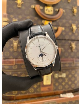 (UNUSED) 2022 JAEGER-LECOULTRE MASTER ULTRA THIN MOON FACE REF Q1368430 SILVER DIAL 39MM AUTOMATIC WATCH -FULL SET-
