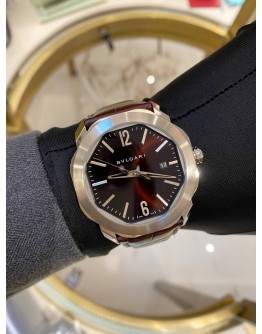 (UNUSED) 2022 BVLGARI OCTO ROMA REF OC41C1SLD BROWN DIAL 41MM AUTOMATIC WATCH