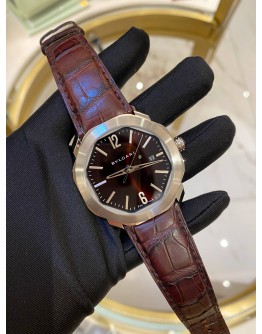 (UNUSED) 2022 BVLGARI OCTO ROMA REF OC41C1SLD BROWN DIAL 41MM AUTOMATIC WATCH