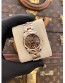 (LIKE NEW) 2012 ROLEX LADY DATEJUST REF 179161 HALF 18K 750 ROSE GOLD BROWN DIAMOND DIAL 26MM AUTOMATIC WATCH -FULL SET-