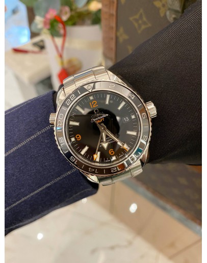 (UNUSED) 2022 OMEGA SEAMASTER PLANET OCEAN GMT 600M CO-AXIAL CHRONOMETER REF 232.30.44.22.01.002 BLACK DIAL 43.5MM AUTOMATIC WATCH -FULL SET-
