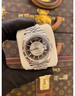 (LIKE NEW) 2012 ROLEX OYSTER PERPETUAL DATEJUST 36 REF 116234 TUXEDO DIAL ROULETTE DATE 36MM AUTOMATIC WATCH