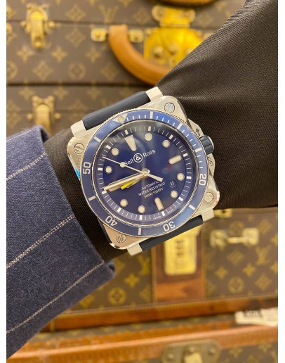 2021 BELL & ROSS BR 03-92 DIVER BLUE REF BR03-92 BLUE DIAL 42MM AUTOMATIC WATCH -FULL SET-