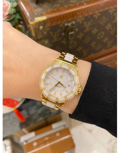 2014 TAG HEUER FORMULA 1 LADY REF WAH1222 DIAMOND BEZEL WHITE DIAMOND DIAL 36MM QUARTZ WATCH -FULL SET-