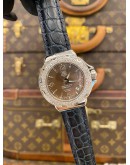(LIKE NEW) 2014 TAG HEUER FORMULA 1 LADY REF WAC1217 DIAMOND BEZEL BROWN MOTHER OF PEARL DIAL 37MM QUARTZ WATCH -FULL SET-