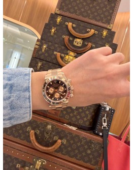 (UNUSED) 2021 ROLEX DAYTONA 18K 750 ROSE GOLD REF 116505 40MM AUTOMATIC WATCH