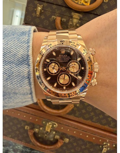 (UNUSED) 2021 ROLEX DAYTONA 18K 750 ROSE GOLD REF 116505 40MM AUTOMATIC WATCH