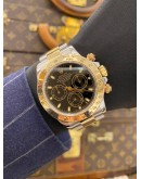 2005 ROLEX DAYTONA COSMOGRAPH HALF 18K 750 YELLOW GOLD REF 116523 BLACK DIAL 40MM AUTOMATIC