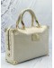 GIANNI VERSACE COUTURE VERNIZ TOP HANDLE BAG IN OFF WHITE CALFSKIN LEATHER