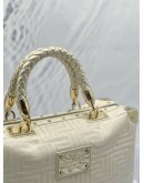 GIANNI VERSACE COUTURE VERNIZ TOP HANDLE BAG IN OFF WHITE CALFSKIN LEATHER