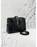 YSL SAINT LAURENT BABY CABAS BAG IN BLACK CALFSKIN LEATHER