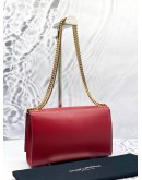 YSL SAINT LAURENT MEDIUM KATE SHOULDER BAG IN RED CALFSKIN LEATHER