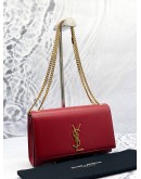 YSL SAINT LAURENT MEDIUM KATE SHOULDER BAG IN RED CALFSKIN LEATHER