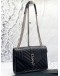 (LIKE NEW) YSL SAINT LAURENT ENVELOPE MEDIUM SHOULDER BAG IN BLACK GRAIN DE POUDRE EMBOSSED LEATHER 