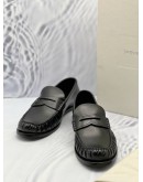 (UNUSED) YSL SAINT LAURENT LE LOAFERS SIZE 43 IN BLACK CALFSKIN LEATHER -FULL SET-