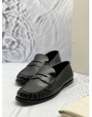 (UNUSED) YSL SAINT LAURENT LE LOAFERS SIZE 43 IN BLACK CALFSKIN LEATHER -FULL SET-