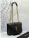 (LIKE NEW) YSL SAINT LAURENT ENVELOPE SHOULDER BAG IN BLACK GRAIN DE POUDRE EMBOSSED CALFSKIN LEATHER