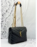 (LIKE NEW) YSL SAINT LAURENT SMALL LOULOU SHOULDER BAG IN BLACK CALFSKIN LEATHER