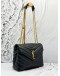 (LIKE NEW) YSL SAINT LAURENT SMALL LOULOU SHOULDER BAG IN BLACK CALFSKIN LEATHER