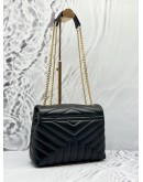 (LIKE NEW) YSL SAINT LAURENT SMALL LOULOU SHOULDER BAG IN BLACK CALFSKIN LEATHER