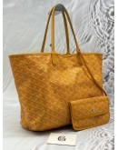 GOYARD SAINT LOUIS TOTE BAG IN YELLOW GOYARDINE CANVAS WITH CHEVROCHES CALFSKIN LEATHER