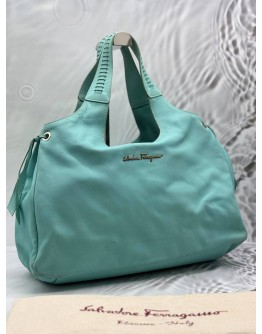 SALVATORE FERRAGAMO HOBO BAG IN TIFFANY BLUE LEATHER 