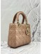 CHRISTIAN DIOR SMALL LADY DIOR MY ABCDIOR IN BLUSH CANNAGE LAMBSKIN LEATHER