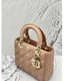CHRISTIAN DIOR SMALL LADY DIOR MY ABCDIOR IN BLUSH CANNAGE LAMBSKIN LEATHER