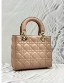 CHRISTIAN DIOR SMALL LADY DIOR MY ABCDIOR IN BLUSH CANNAGE LAMBSKIN LEATHER