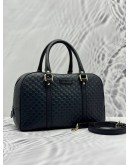 GUCCI BOSTON IN BLACK GG MICROGUCCISSIMA LEATHER