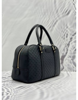 GUCCI BOSTON IN BLACK GG MICROGUCCISSIMA LEATHER