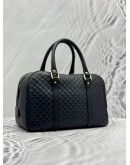 GUCCI BOSTON IN BLACK GG MICROGUCCISSIMA LEATHER