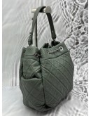 CHANEL SMALL BUCKET BAG IN GREEN LAMBSKIN LEATHER