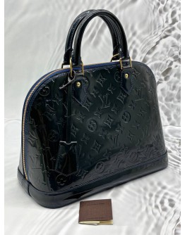 LOUIS VUITTON ALMA PM IN DARK BLUE MONOGRAM VERNIS LEATHER
