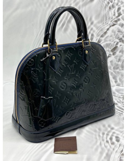 LOUIS VUITTON ALMA PM IN DARK BLUE MONOGRAM VERNIS LEATHER