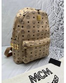 MCM STARK SIDE STUDS BACKPACK IN BEIGE VISETOS LEATHER