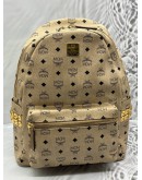 MCM STARK SIDE STUDS BACKPACK IN BEIGE VISETOS LEATHER