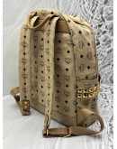 MCM STARK SIDE STUDS BACKPACK IN BEIGE VISETOS LEATHER