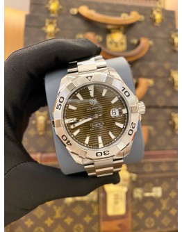 (LIKE NEW) 2022 TAG HEUER AQUARACER 300M CALIBRE 5 REF WAY2018 MOCHA BROWN TEAK DIAL 43MM AUTOMATIC WATCH -FULL SET-