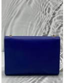 SALVATORE FERRAGAMO MISS VARA CHAIN BAG IN BLUE LEATHER