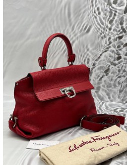 SALVATORE FERRAGAMO SOFIA SMALL BAG IN RED LEATHER