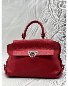 SALVATORE FERRAGAMO SOFIA SMALL BAG IN RED LEATHER