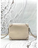 GUCCI TRUNK SHOULDER BAG IN WHITE GG EMBOSSED LEATHER 