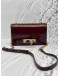ALEXANDER MCQUEEN THE JEWELLED CHAIN BAG IN BURGUNDY EMBOSSED LEATHER