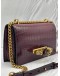 ALEXANDER MCQUEEN THE JEWELLED CHAIN BAG IN BURGUNDY EMBOSSED LEATHER