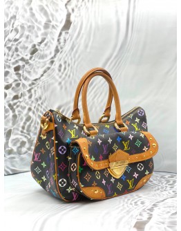 LOUIS VUITTON X TAKASHI MURAKAMI RITA BAG IN BLACK MULTICOLOR MONOGRAM CANVAS