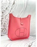 2015 HERMES EVELYN PM IN ROSE CONFETTI EPSOM LEATHER