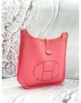 2015 HERMES EVELYN PM IN ROSE CONFETTI EPSOM LEATHER